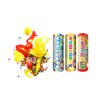 Набор ( 3конф.+3серп.) Набор хлопушек купить в Аше | asha.salutsklad.ru